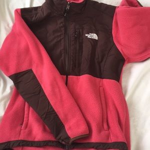 Pink and brown North face Fleece